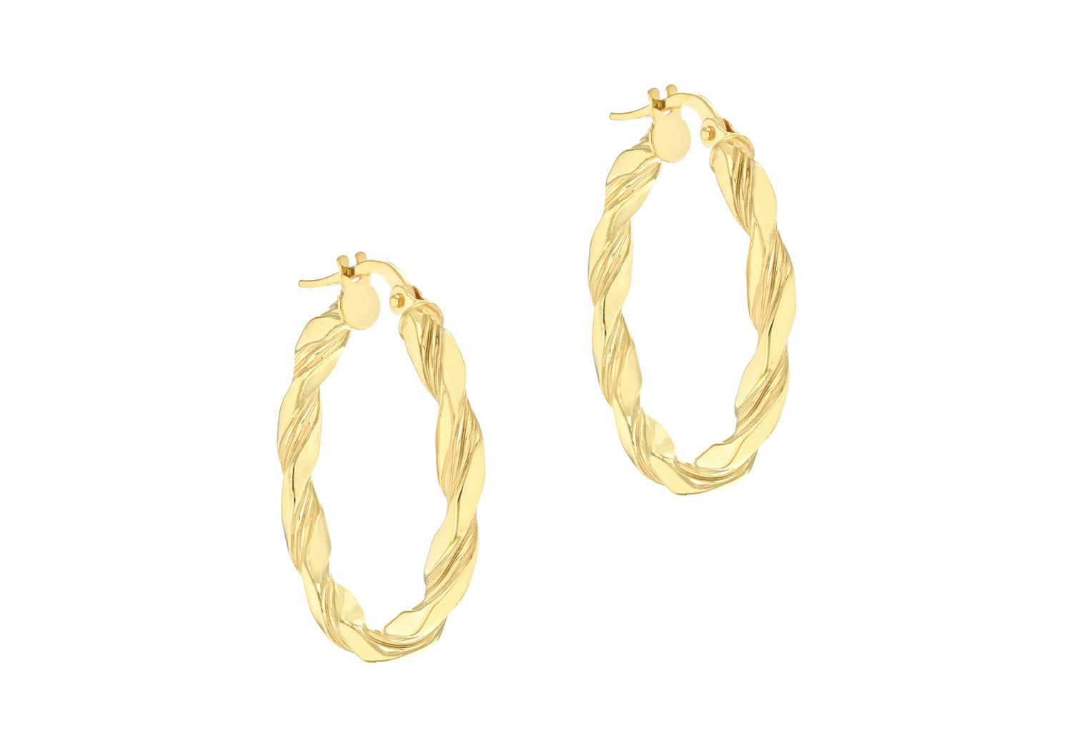 Gold Flat Half Hoops
