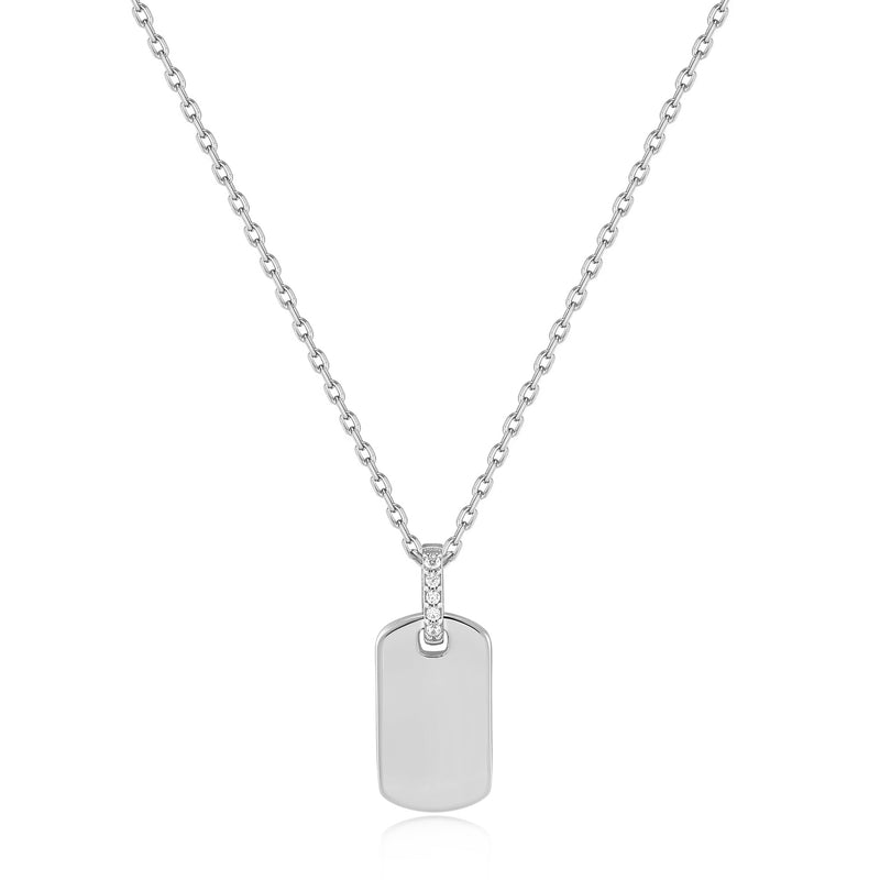 Ania Haie Silver Glam Tag Pendant Necklace