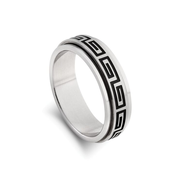 Greek key mens ring on sale