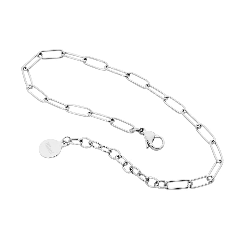 Ellani Stainless Steel Paperclip Bracelet B204S
