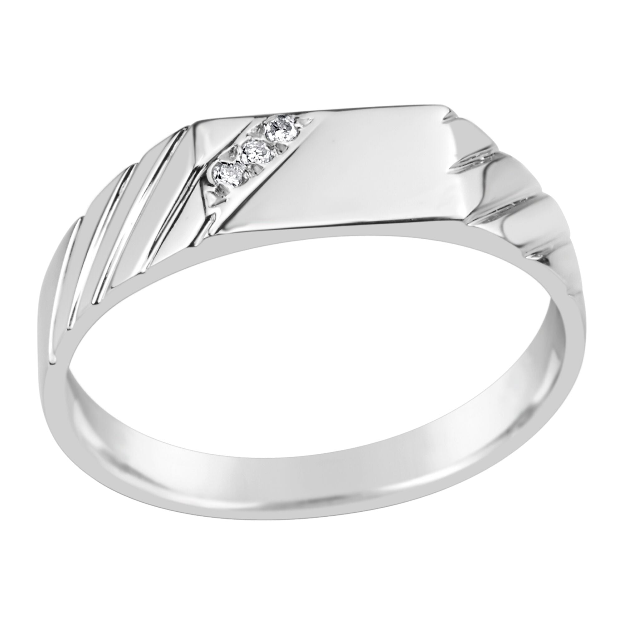 Gents Sterling Silver Diamond Set Fancy Ri 199.00