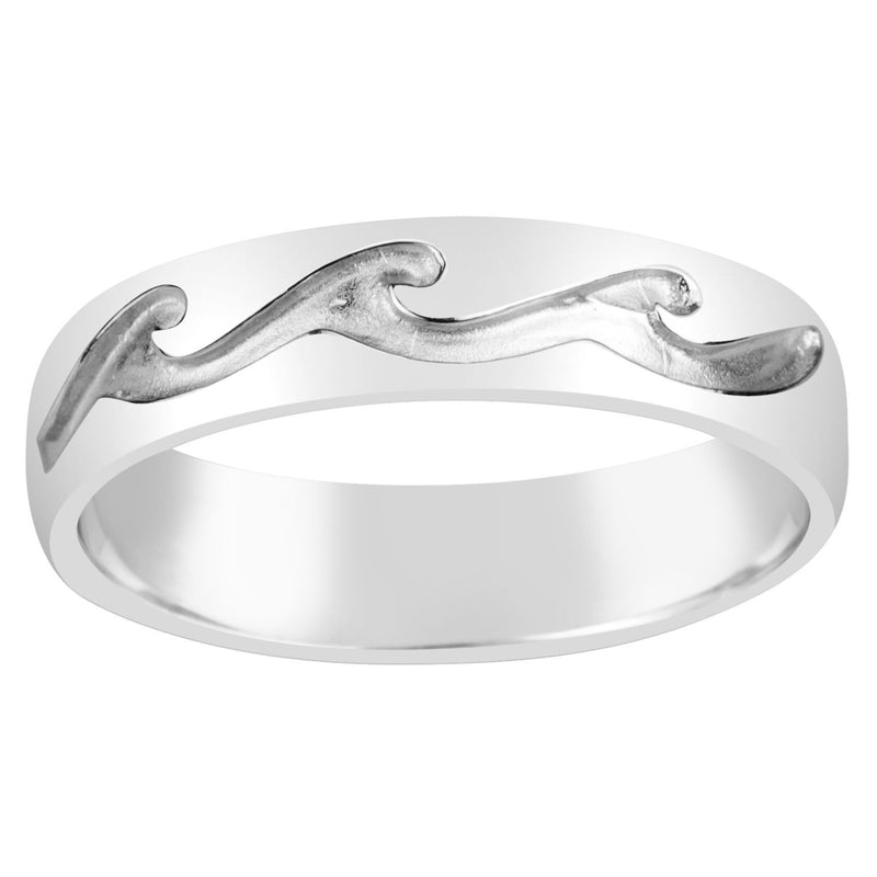 Gents Sterling Silver Textured Wave Design Ring Q209