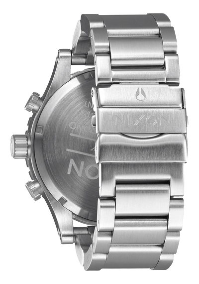NIXON 51-30 Chrono Silver/ Navy Sunray Dial Gents Watch A083-5091-00