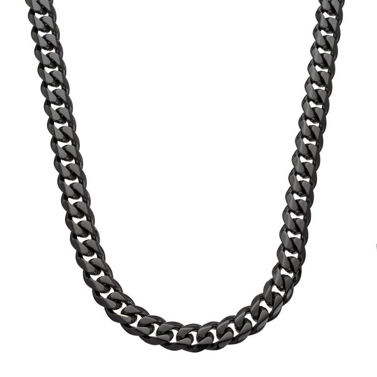 Stainless Steel Black 10mm Cuban Link