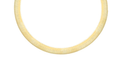 9K Yellow Gold Herringbone Necklace 46cm