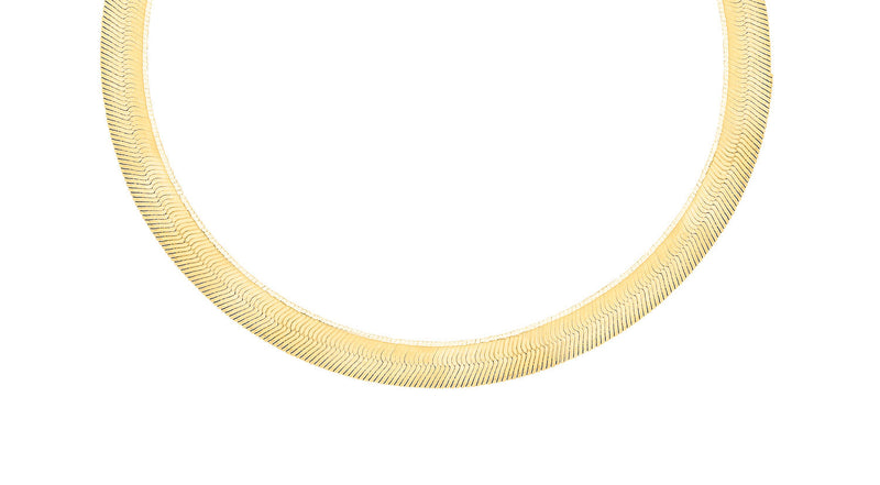 9K Yellow Gold Herringbone Necklace 46cm