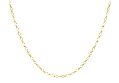 9K Yellow Gold Oval Belcher Necklace 45cm