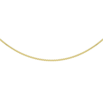 9K Yellow Gold 22 Diamond Cut Box Chain 50cm Front Image