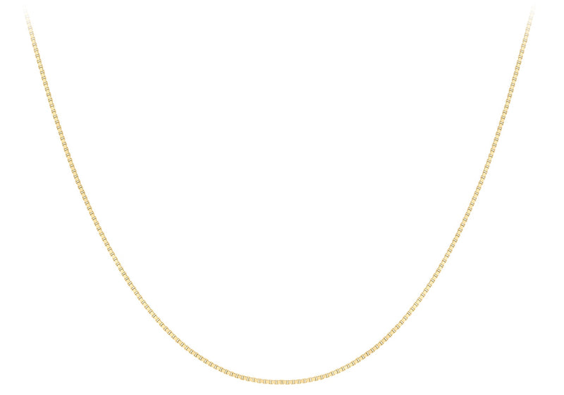 9K Yellow Gold Solid Venetian Box Chain 45-50cm