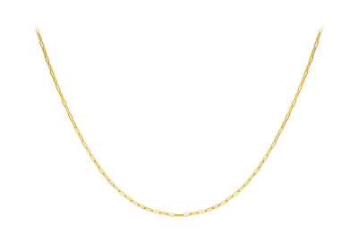9K Yellow Gold Paper Chain Necklace 50 cm