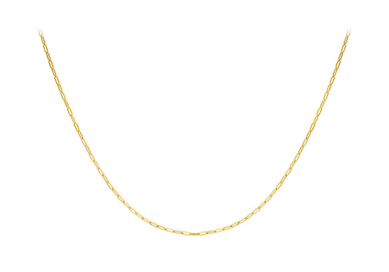 9K Yellow Gold Paper Chain Necklace 50 cm