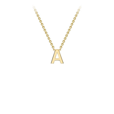 9K Yellow Gold 'A' Initial Adjustable Necklace 38cm/43cm  Australia