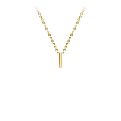 9K Yellow Gold 'I' Initial Adjustable Necklace 38cm/43cm  Australia