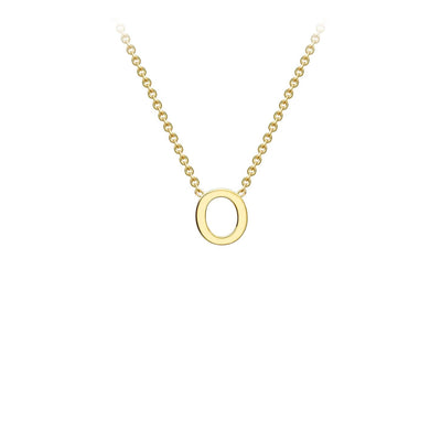 9K Yellow Gold 'O' Initial Adjustable Necklace 38cm/43cm  Australia