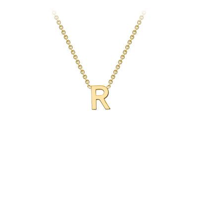 9K Yellow Gold 'R' Initial Adjustable Necklace 38cm/43cm  Australia