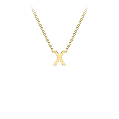 9K Yellow Gold 'X' Initial Adjustable Necklace 38cm/43cm  Australia