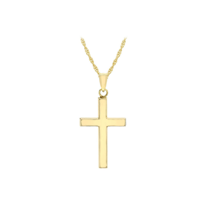 9K Yellow Gold 15mm x 25mm Cross 14 &