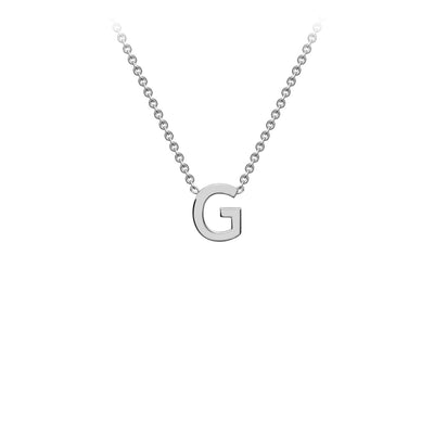 9K White Gold 'G' Initial Adjustable Necklace 38cm/43cm  Australia