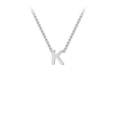 9K White Gold 'K' Initial Adjustable Necklace 38cm/43cm  Australia