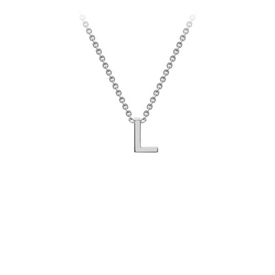 9K White Gold 'L' Initial Adjustable Necklace 38cm/43cm  Australia
