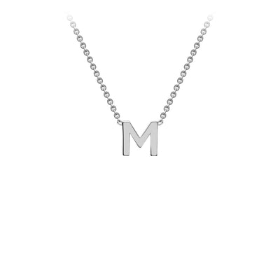 9K White Gold 'M' Initial Adjustable Necklace 38cm/43cm  Australia