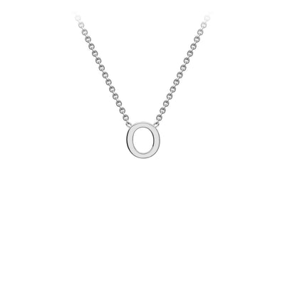 9K White Gold 'O' Initial Adjustable Necklace 38cm/43cm  Australia