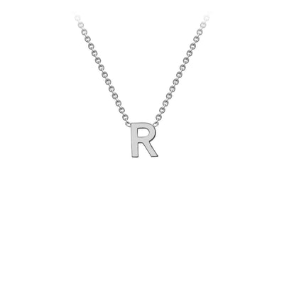 9K White Gold 'R' Initial Adjustable Necklace 38cm/43cm  Australia