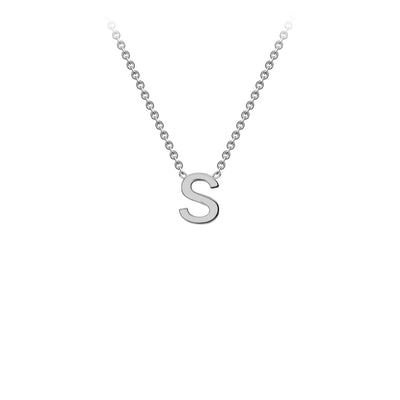 9K White Gold 'S' Initial Adjustable Necklace 38cm/43cm  Australia