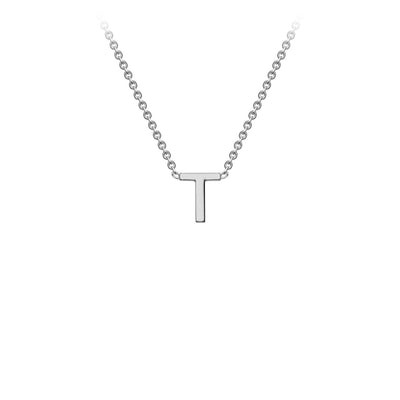 9K White Gold 'T' Initial Adjustable Necklace 38cm/43cm  Australia