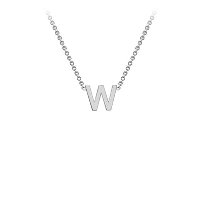 9K White Gold 'W' Initial Adjustable Necklace 38cm/43cm  Australia