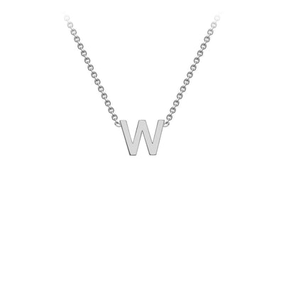 9K White Gold 'W' Initial Adjustable Necklace 38cm/43cm  Australia