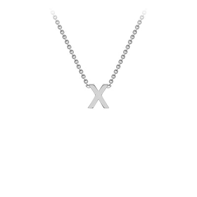 9K White Gold 'X' Initial Adjustable Necklace 38cm/43cm  Australia