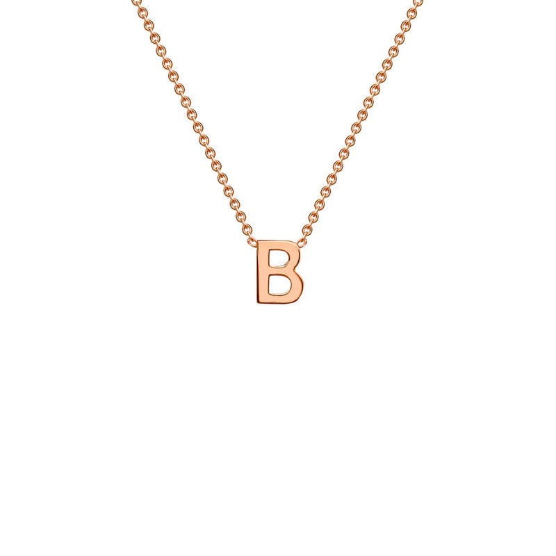 "B" Rose Gold Initial Necklace