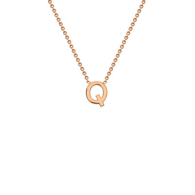 "Q" Rose Gold Initial Necklace