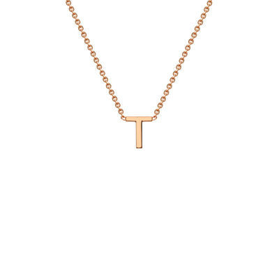 "T" Rose Gold Initial Necklace