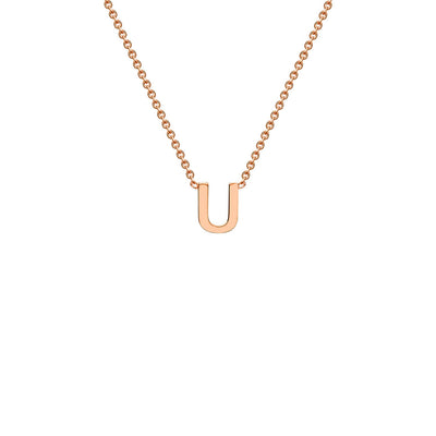 "U" Rose Gold Initial Necklace