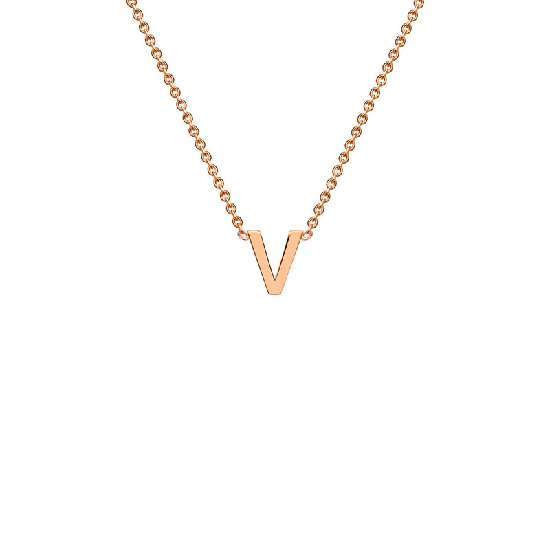 "V" Rose Gold Initial Necklace