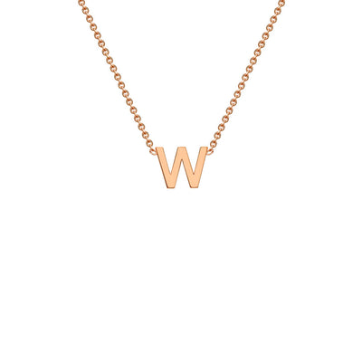 "W" Rose Gold Initial Necklace