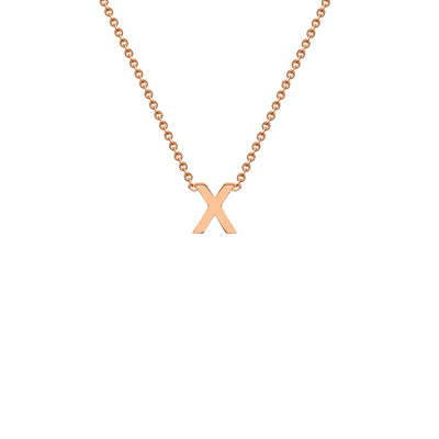 "X" Rose Gold Initial Necklace