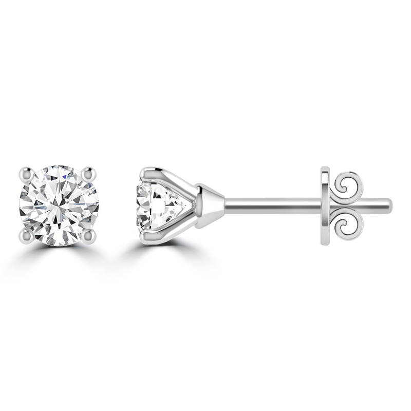 0.50ct GH I1 Diamond 4 Claw Studs in 9K White Gold