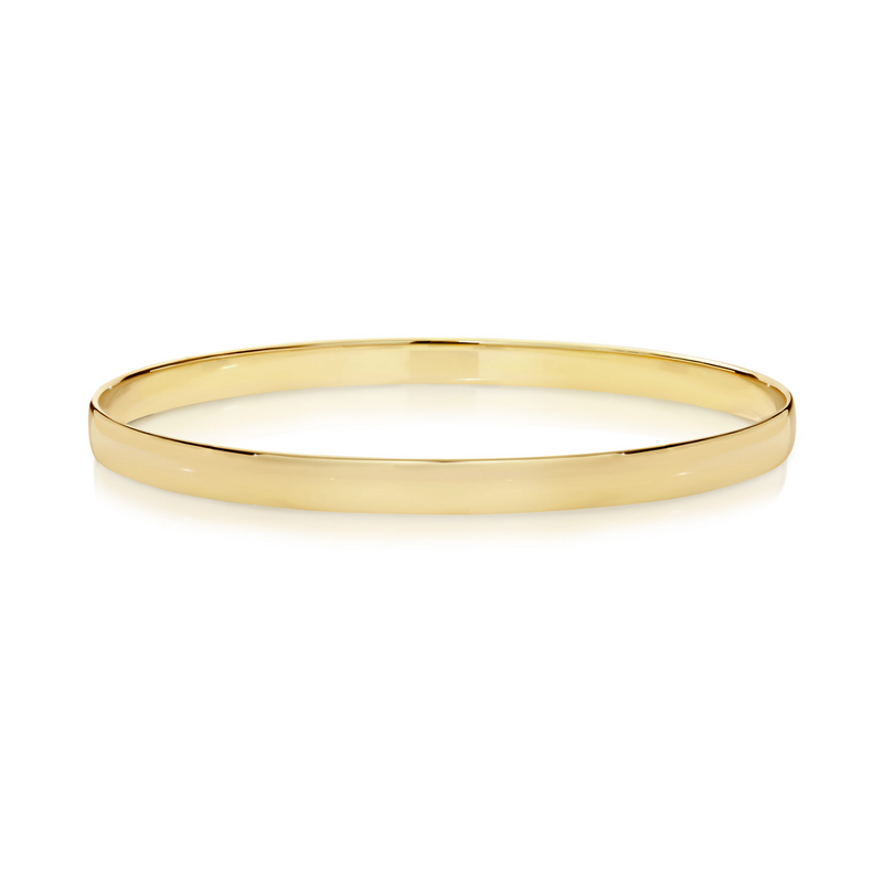 9ct Yellow Gold Half Round 5mm Bangle B106-65-9Y