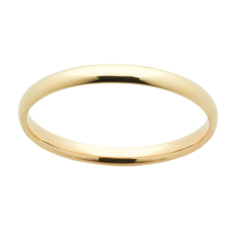 9ct Yellow Gold Half Round Plain Band Ring WD2-1.5-SM-9Y