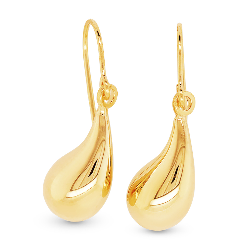 9ct Yellow Gold & Silver Bonded Teardrop Drop Earrings IE1657-9YSS