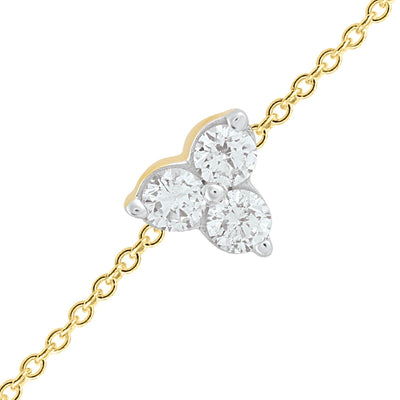 Bracelet with 0.15ct Diamonds in 9K Yellow Gold 17+2cm