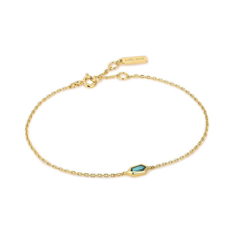 Ania Haie Gold Sparkle Emblem Chain Bracelet