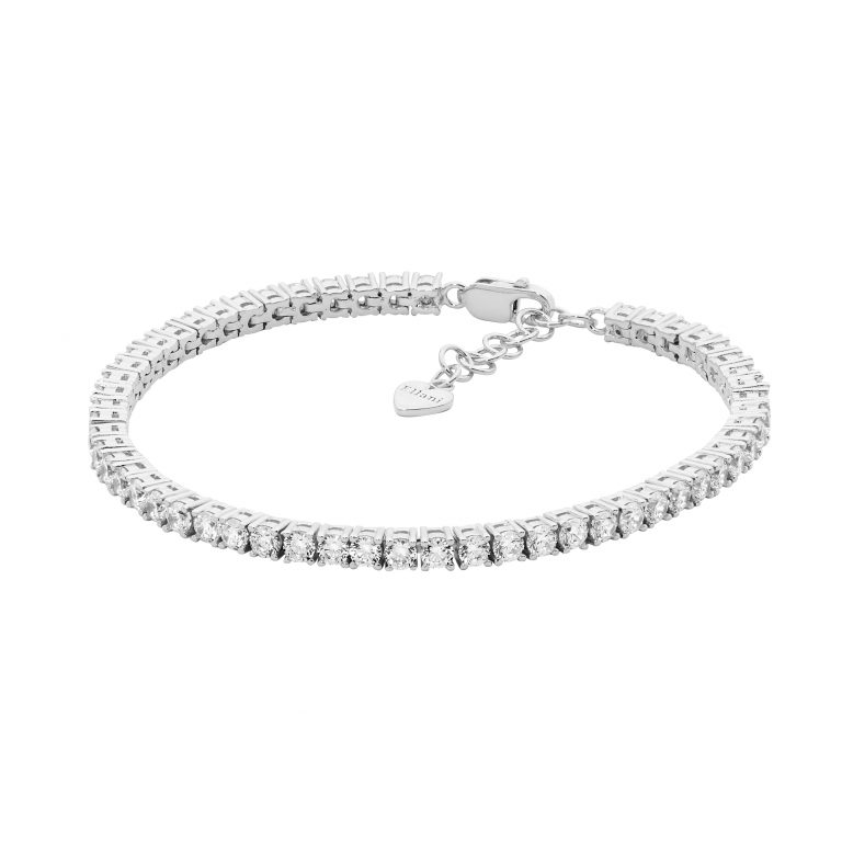 Ellani Sterling Silver Tennis Bracelet B226S with 3mm Round Brilliant CZ