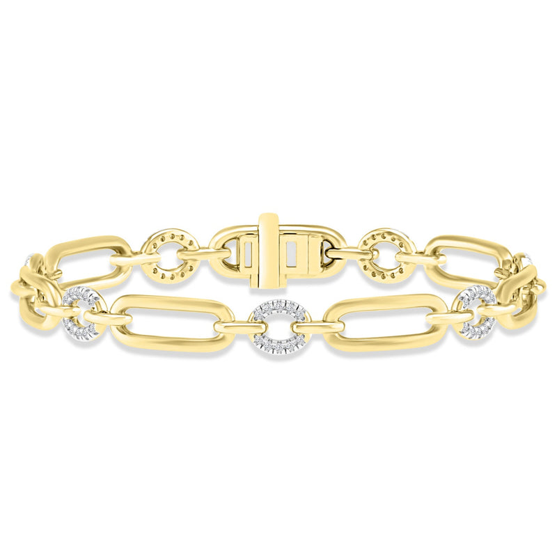 0.40ct HI I1 Diamond Bracelet 18.5cm in 9K Yellow Gold