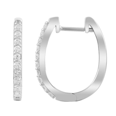 Huggie Earrings with 0.33ct Diamonds in 9K White Gold