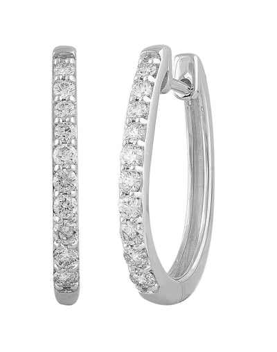 Huggie Earrings with 0.50ct Diamonds in 9K White Gold