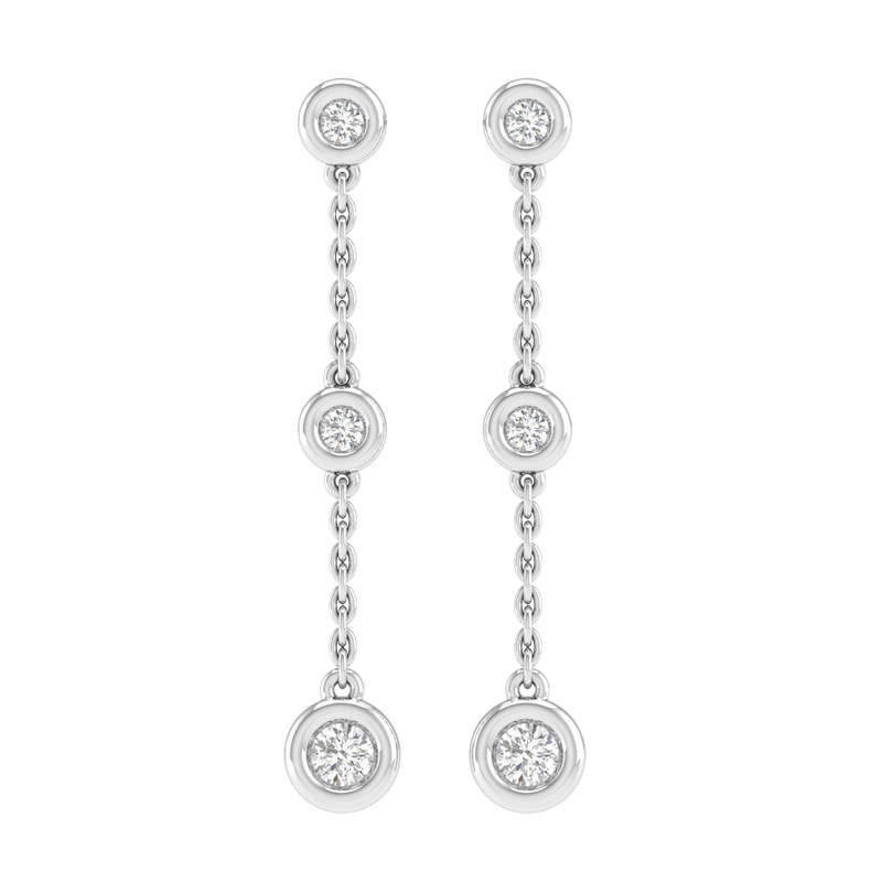 Diamond Chain Earrings with 0.25ct Diamonds in 9K White Gold